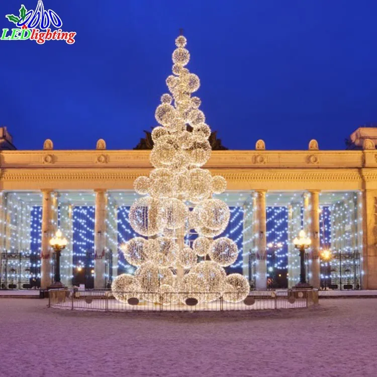 Christmas tree Large Programming Xmas RGB LED Sphere tree Metal frame giant outdoor lighting Christmas lights