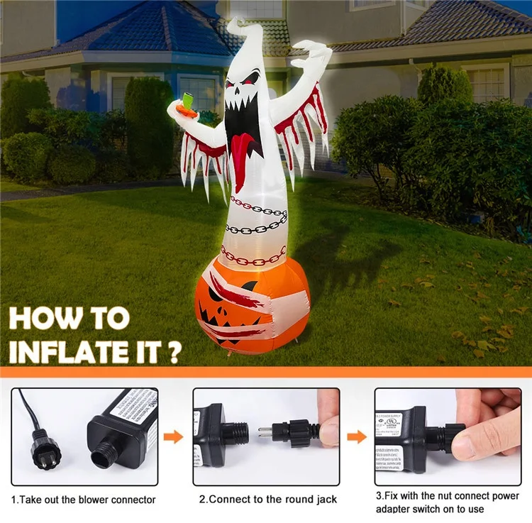 8ft white ghost inflatable halloween decorative lighted ghost yard inflatable decorative holidays inflatables garden decorations