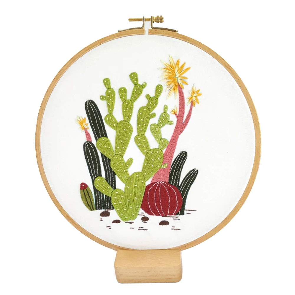 2024 New Handmade Plant Cactus Diy Custom Thread Floss Cross Stich Embroidery Kit