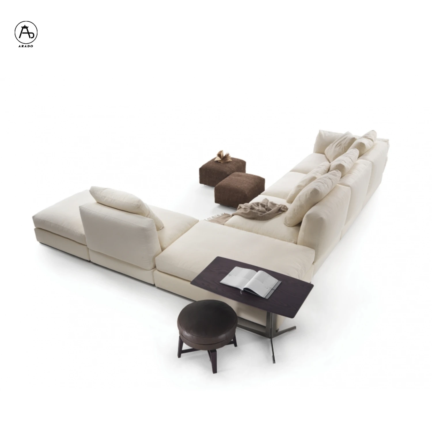 Apartment sofa fabric SS steel frame muebles de sala modern luxury italian sofa set furniture 3 seaters couch living room sofas