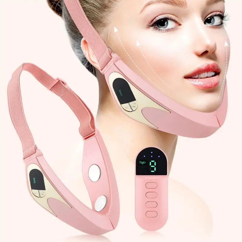 Cross-Border New Intelligent Remote Control Household EMS Electric Face Slimming Machine Hot Compress Vibration Lift Slimming De