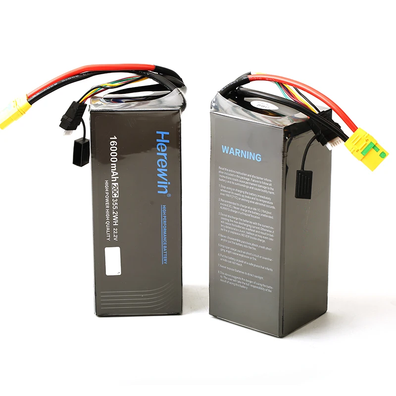 Drone Battery 16000mAh 12S 44.4V 20C Lithium Ion Lipo Battery
