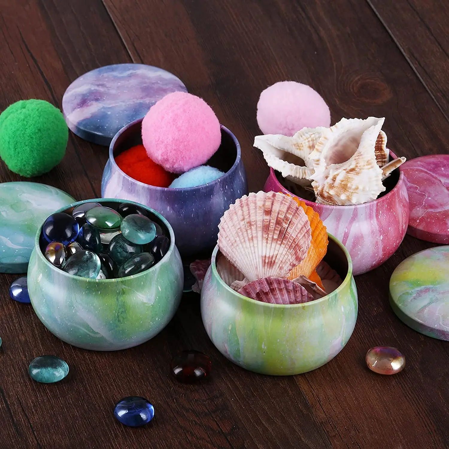 Premium Round Containers Arts Crafts Storage Can 4oz Candle Tin Jars