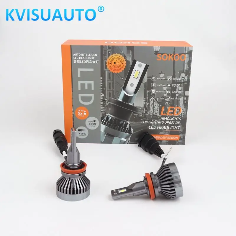 CQL KVISUAUTO H4 110W 16000LM LED H7 canbus H1 H3 H8 H11 9005 9006 55W 20000lm 6000K светодиодная лампа для