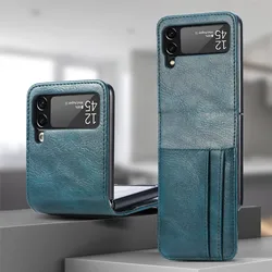 Business Phone Case Build In Card Holder Leather Flip Cover Wallet Function Phone Case for Samsung Galaxy Z Flip 3 4