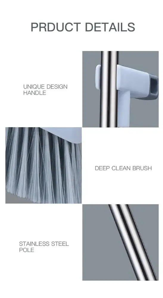 Broom dustpan set with water wiper