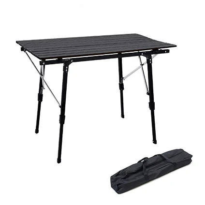 
Manufactory adjustable height outdoor picnic rolling up camping table foldable bbq aluminum folding table 