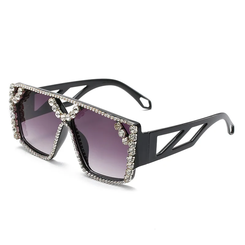 2022 Fashion Trending personalized Oversized Square Diamond Sunglasses Party Glasses For Women