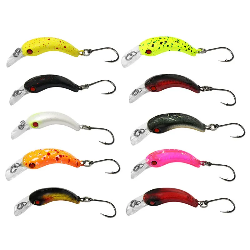 4cm/1.4g Trout Mini Crankbait Wobbler Fishing Lure Freshwater Minnow Crank Artificial Hard Bait
