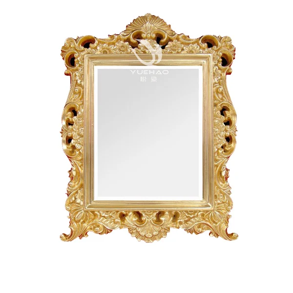 Old fashioned style five star hotel decorative mirror wedding PU Mirror Frame