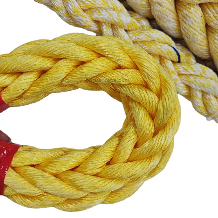 Hot Selling Polypropylene Rope 75Mm Customizable  Braided 8/12 Strand 150Mm For Mooring rope blue yellow polypropylene rope