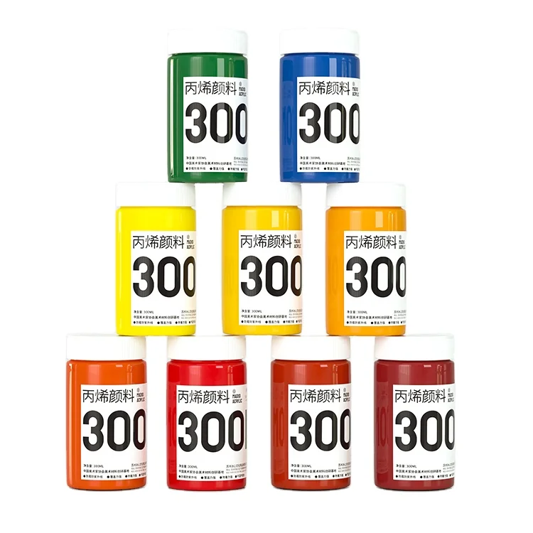 Hot Sale Wholesale 40 Colors 300ml Beginner Artist Non-toxic Waterproof Outdoor Bottled Acrylic Paint
