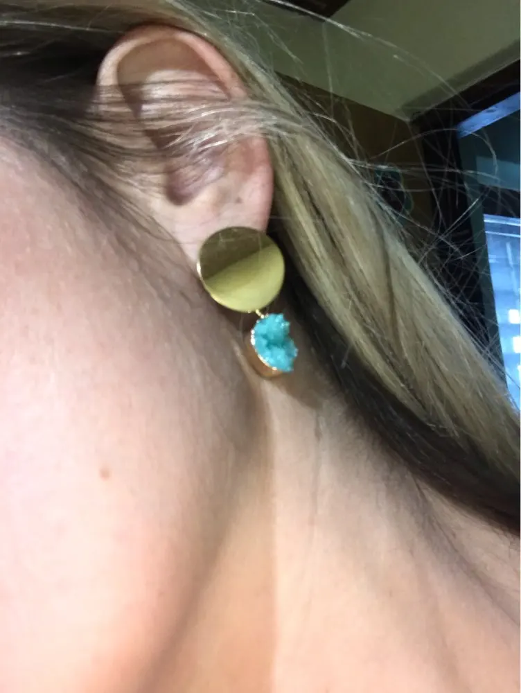 10sets/lot Gold Geometric Polygonal Earring Stud Earring Posts With Loop Connector For DIY Earring Jewelry Making Supplies