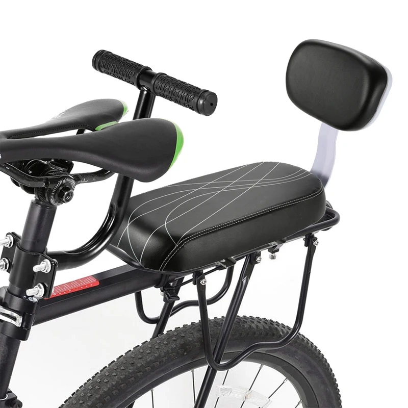 Bicycle Back Seat Bicycle Child Seat Cover Bike Rack Rest Cushion With Back Saddle Cycle Accessories Parts Bicicleta PU Leather