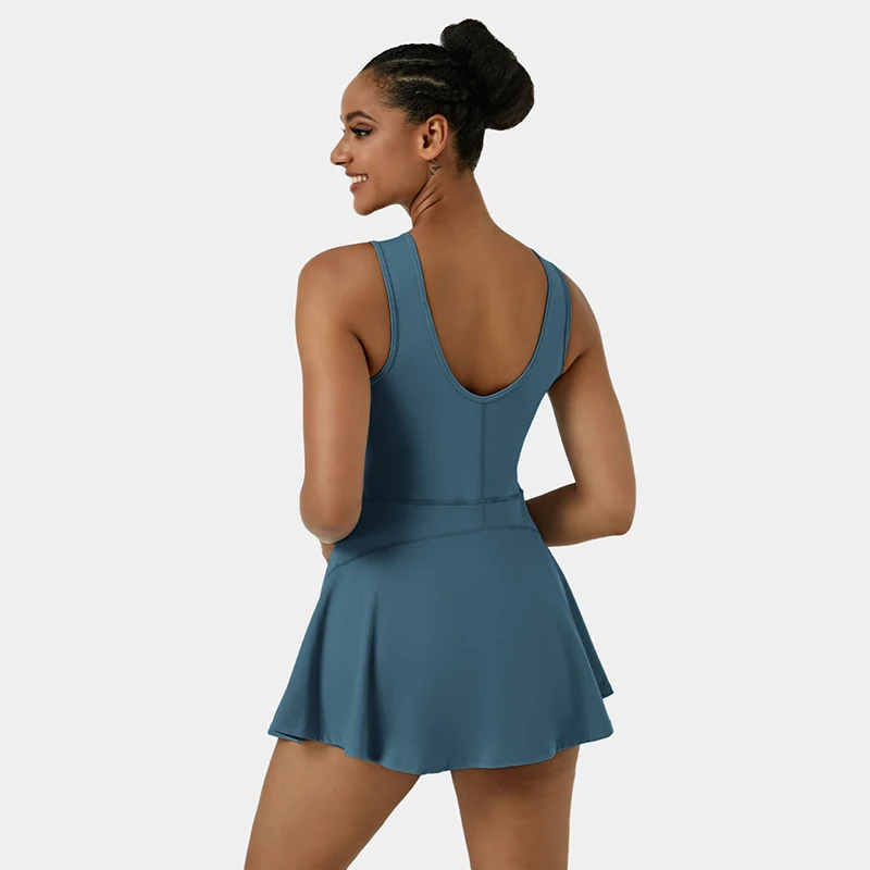 Лидер продаж, Спортивная одежда на заказ, высококачественное платье, удобные популярные юбки 2 в 1 для гольфа и тенниса с боковым карманом