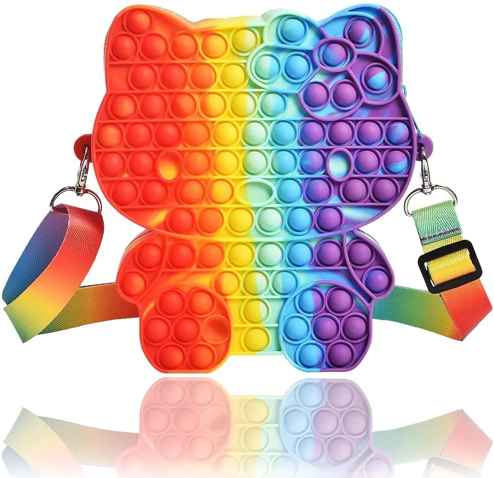 Силиконовые Непоседа пузырь сенсорные вытолкнуть его Сумочка для девушек