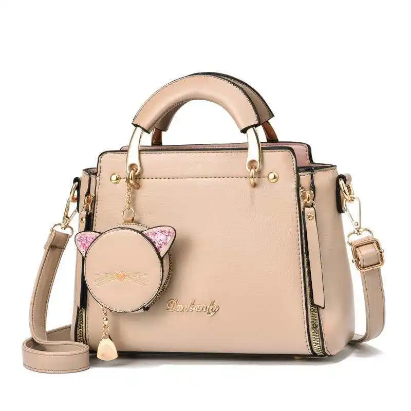manufacturer customized new model 2023 green colour leather ladies printed hand bag for travel