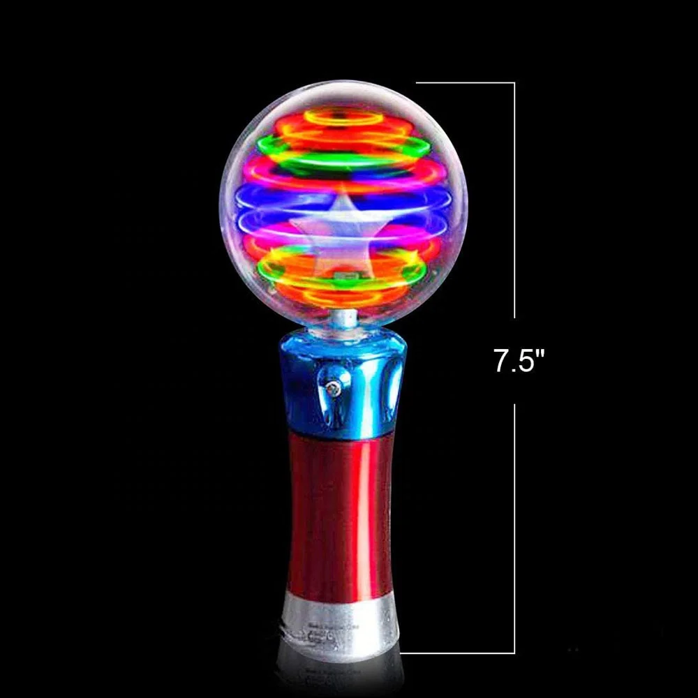 19 cm Led Glowing Spinner Light up Toy  Light Stick Toy Spinning Light Wand for Christmas