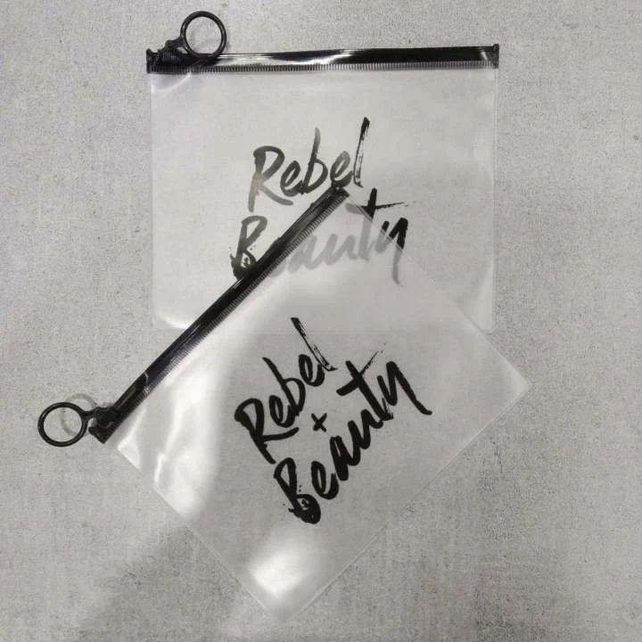 Tiktok  custom  PVC zipper Bag for cloth cosmetics  mobile phone  PVC zipper Packaging