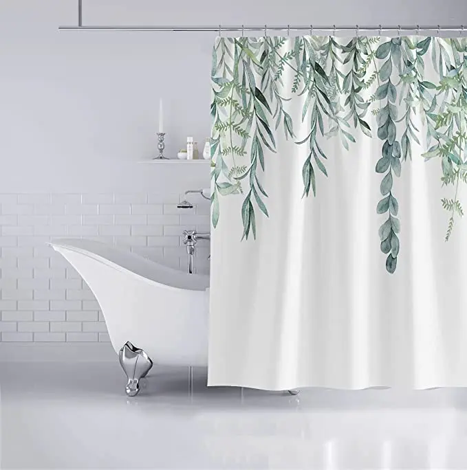Hot Sale Custom Waterproof and Mildew-Proof Polyester Bathroom 3D Digital Printing Hotel Custom Shower Curtain