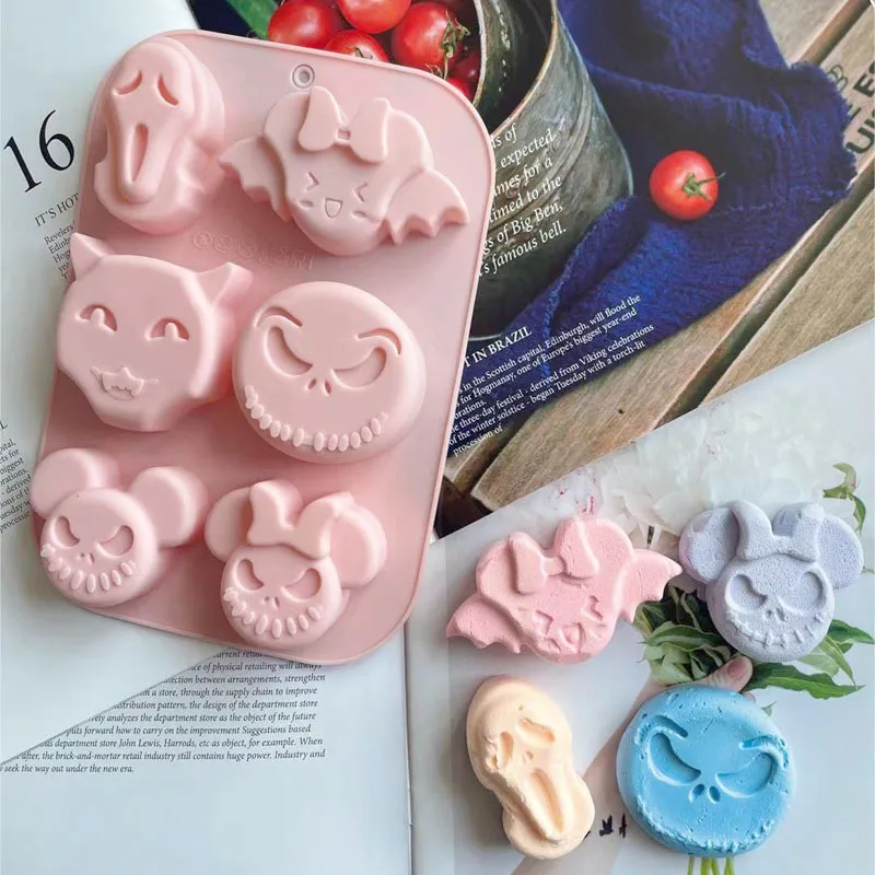 Halloween 6 hole mold chocolate silicone cake mold baking utensils kitchenware