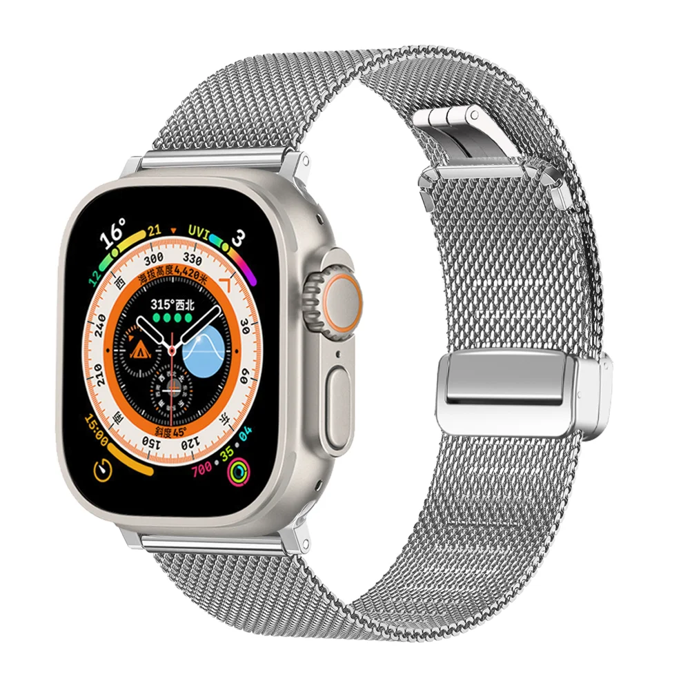 Magnetic Band for Apple Watch 44mm 40mm 45mm 41mm Stainless Steel Strap Bracelet IWatch Ultra 49mm 3 4 5 6 SE 7 8 Correa Bands