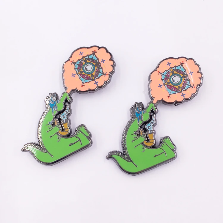 High quality beautiful flower pin badge butterfly clutch lapel pin no minimum