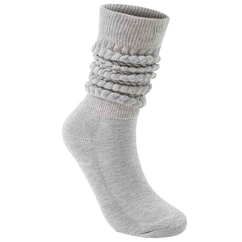 LOW MOQ Thick Terry Slouch Socks Custom Color Fashion Knee High Stacked Socks for Women