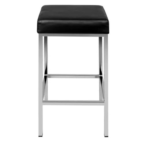 White Upholstered Cover Bar Stool Chair Chromed Base Barstool Lem piston Stool for Sale