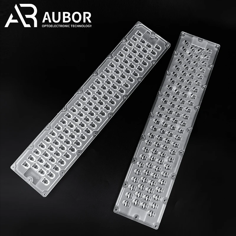 520*116MM Series Led Module Lens Array Single Bias 50 Degree Polarized Transparent Clear PC-UV Raw Material Street Light Lens
