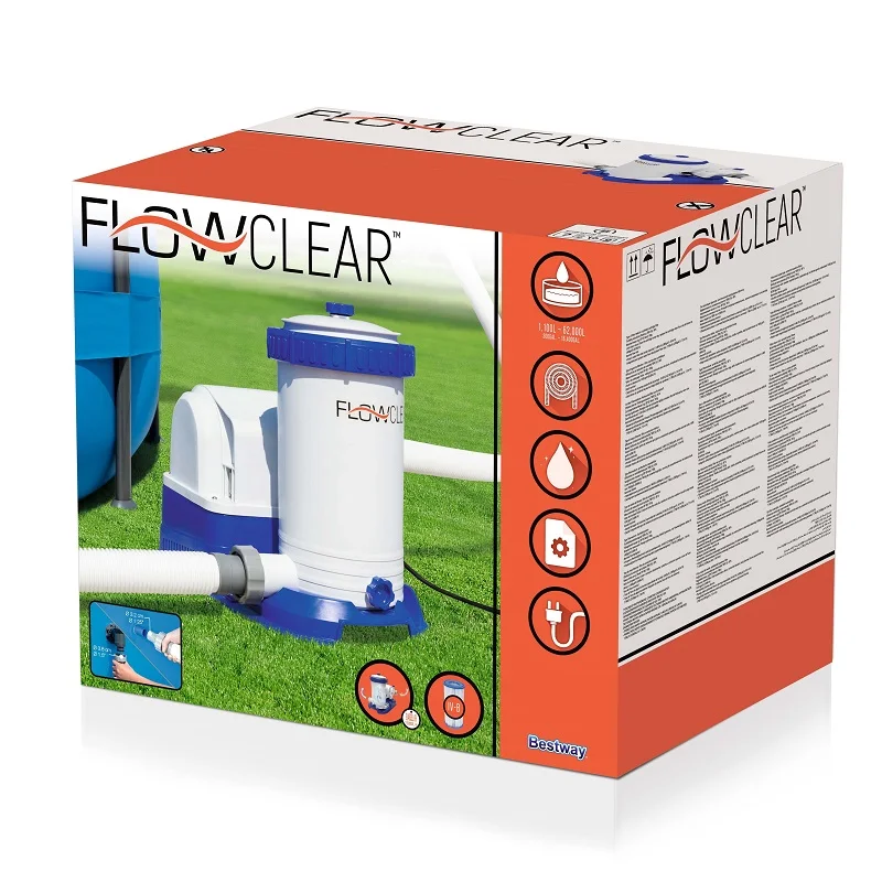 Bestway 58391 Flowclear 9463L/2500gal Filter Pump Pool Accessory  Outdoor  Above Ground Pool Water Pump