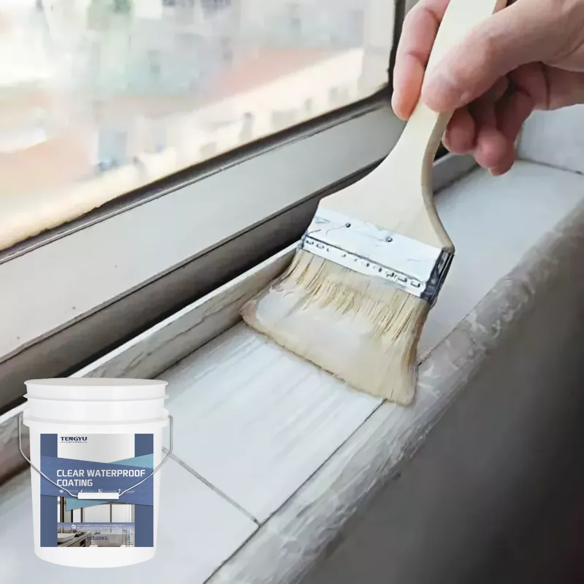 Factory price 100g 300g 1kg 20kg invisible water based clear acrylic waterproof coating for tiles