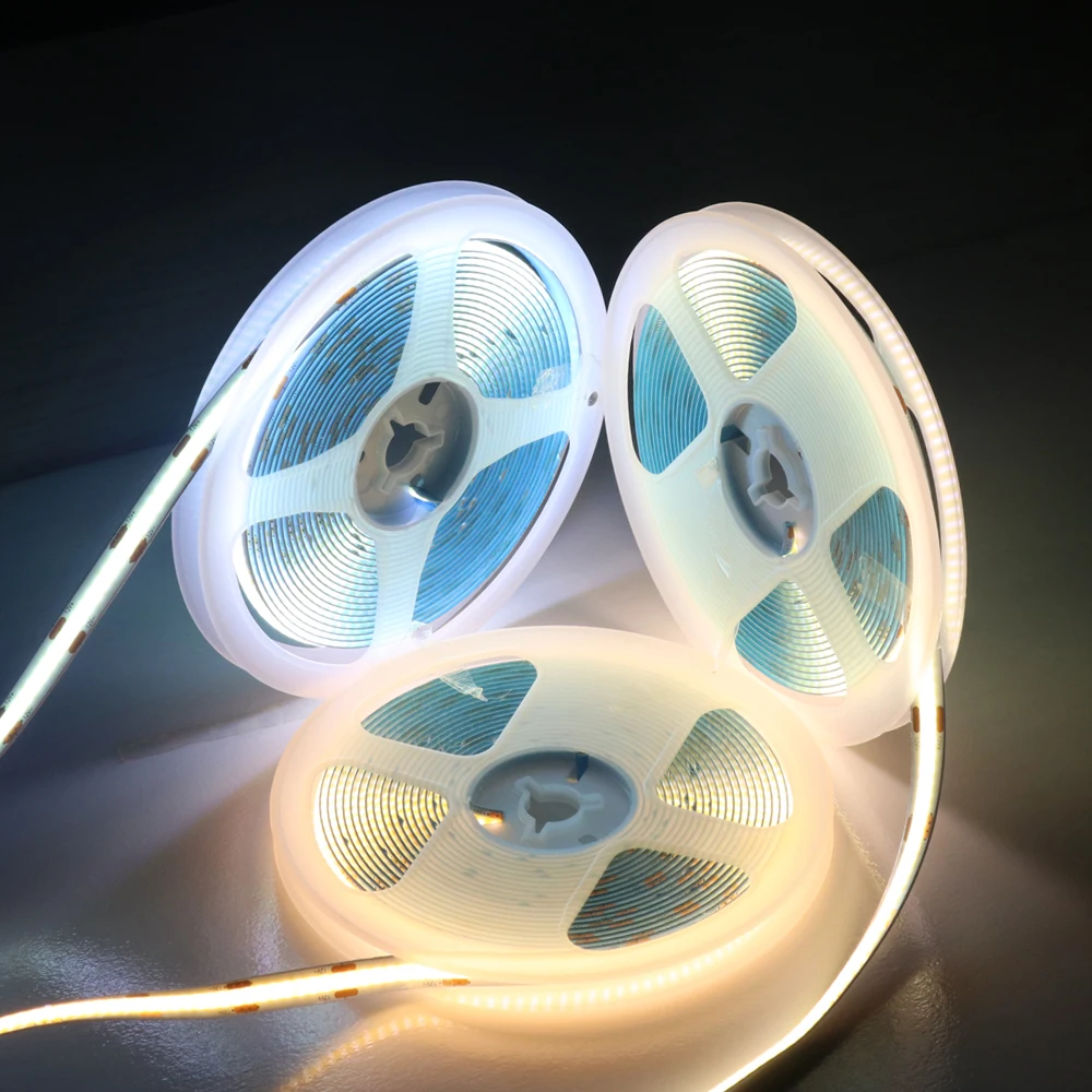 Cob Led Strip 12v Cold White 6500k Light 24v Flexible White Rgbw Cob Led Strip For Home Decoration