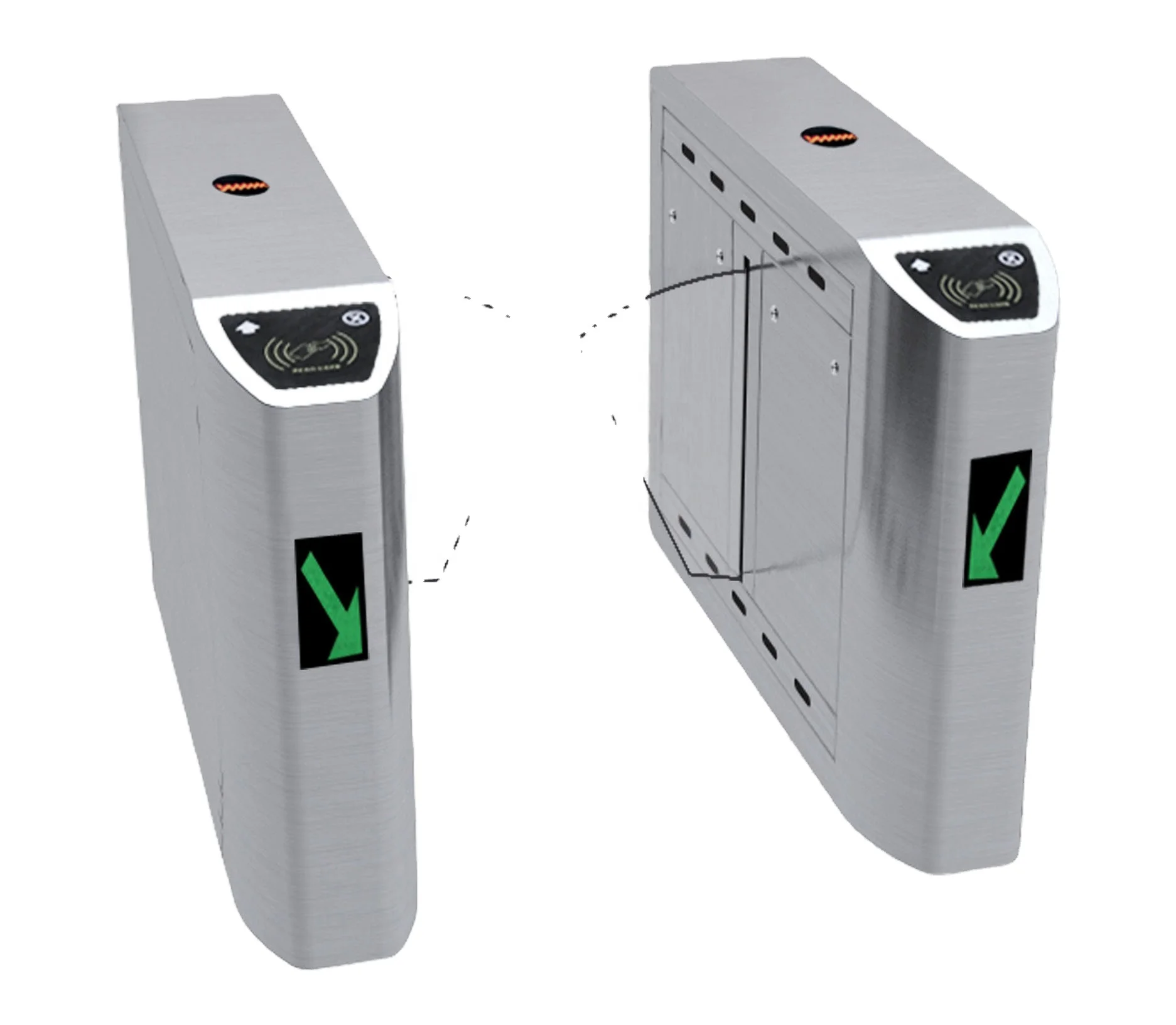 time attendance face recognition access control smart turnstile fingerprint flap barrier wing turnstile