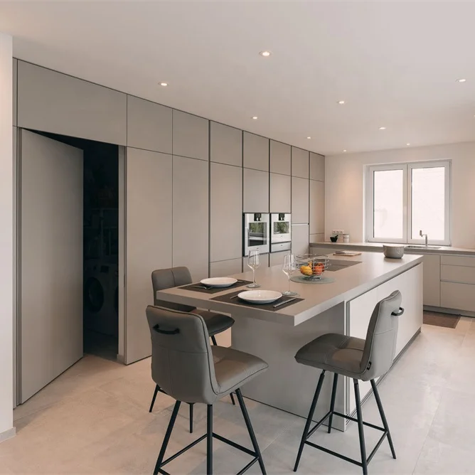 Melamine board uv sheet timber veneer solid wood modern pvc mdf kitchen cabinet