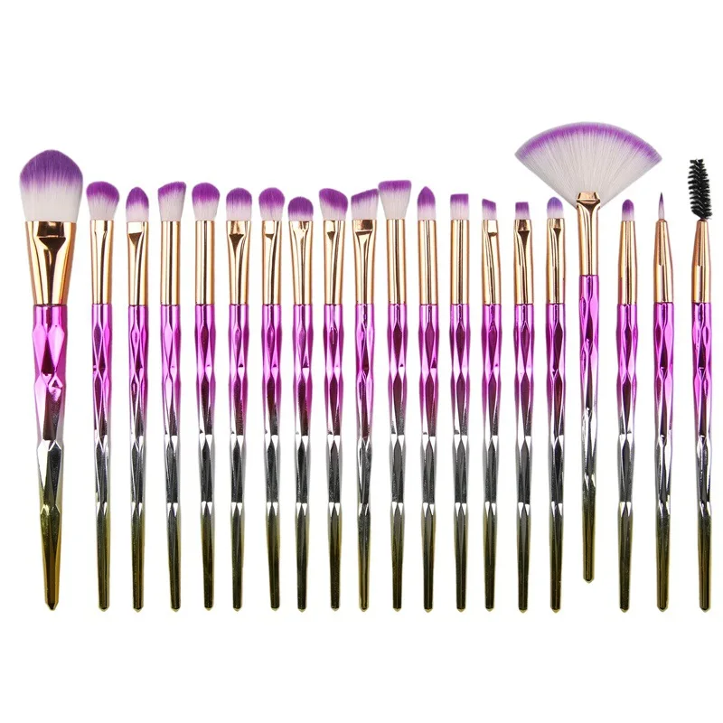 
20pcs private label plastic handle vegan beauty eye shadow makeup brush set with custom logo hot 