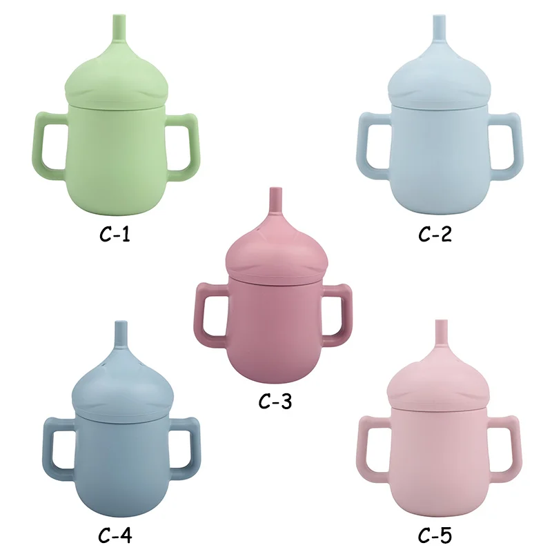 Eversoul RTS Wholesale Baby Elephant Silicone Straw Sippy Cup Safe Non-Toxic & Environmentally Friendly for Drinking & Training