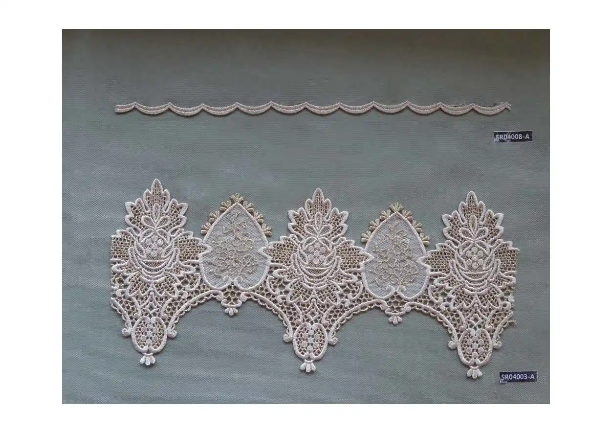 Hot Selling white leaky mesh lace embroidery curtains lace fabric clothing decorative edges factory direct sales accessories