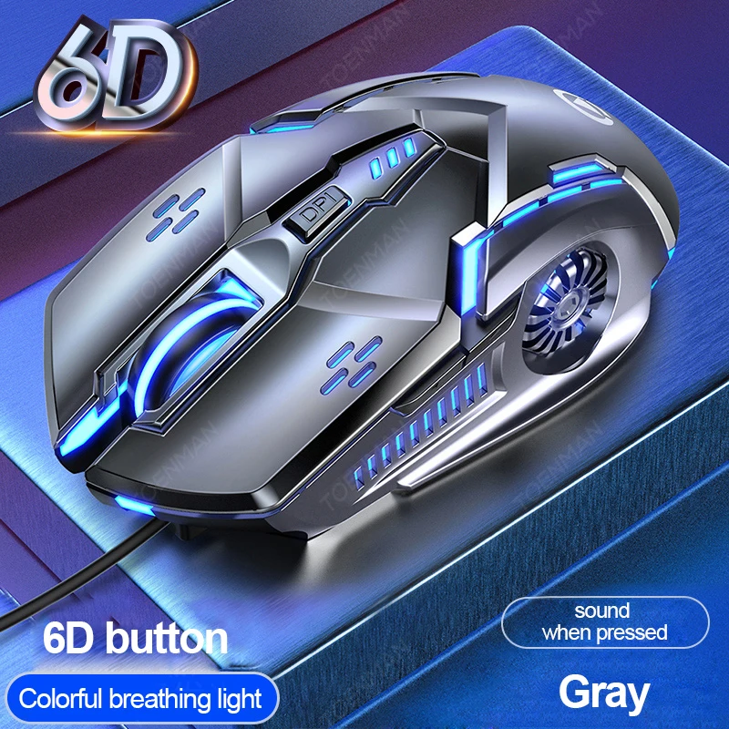 Новое поступление G5 Бесшумная USB Проводная мышь шестикнопочная Механическая 6D цветная светящаяся