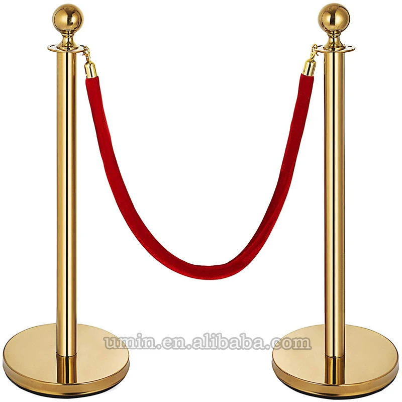 Polished Brass Traditional Rope Stanchions for Crowd Control