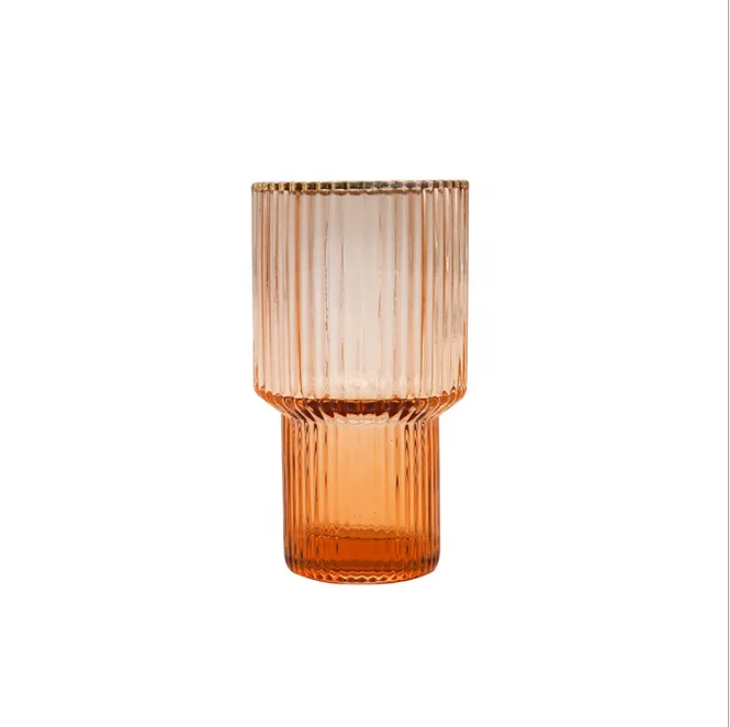 
Creative champagne vertical striped wine glass home high and low cup 
