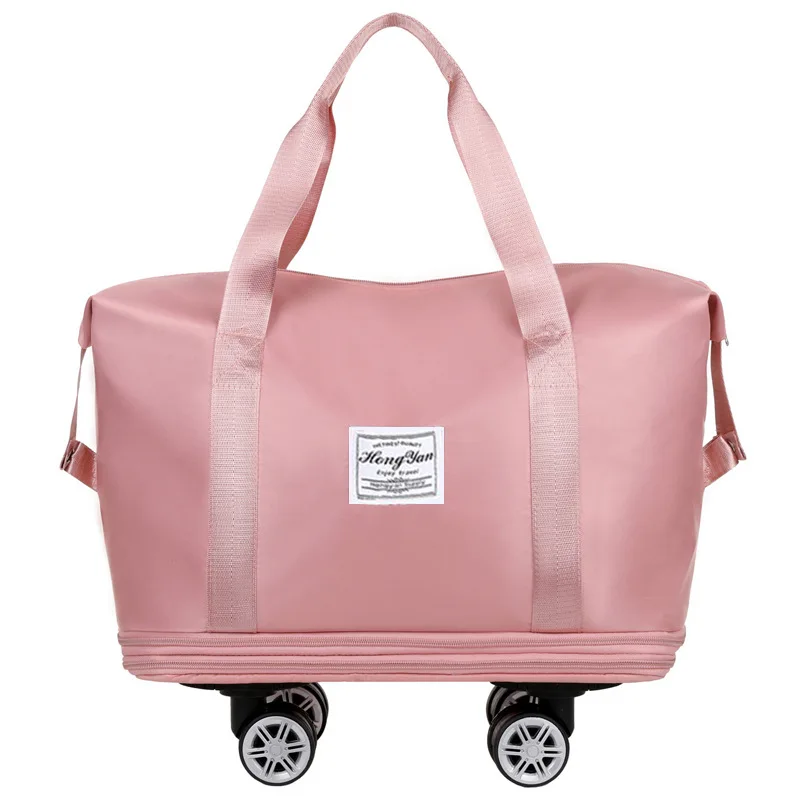 2024 Large Rolling Foldable Travel Bag With Wheels Waterproof  Expandable Duffle  Travel Bag Carry On For Ladies