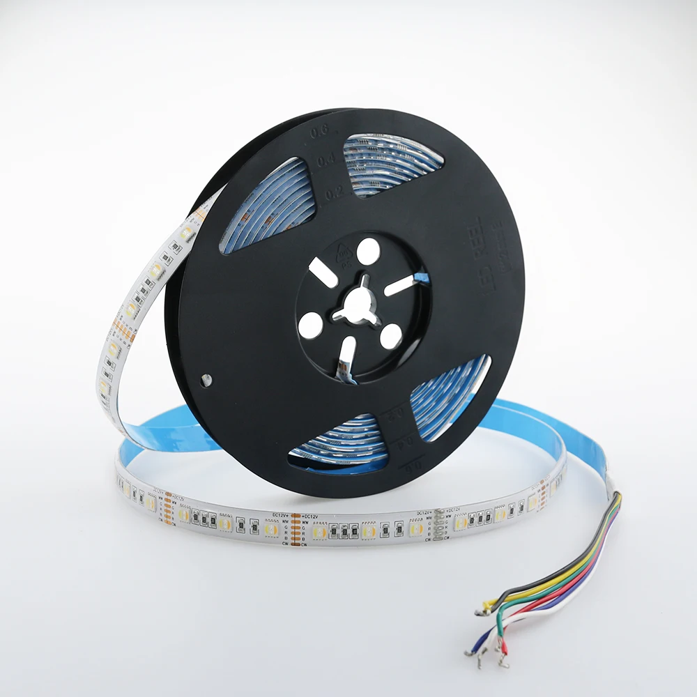 ODM factory  RGB+CCT5 color in 1 led chip 2400+6500K 3000+6500K  4000+6500K 60LEDS  RGBWCW SMD5050 Flexible LED Strip Light