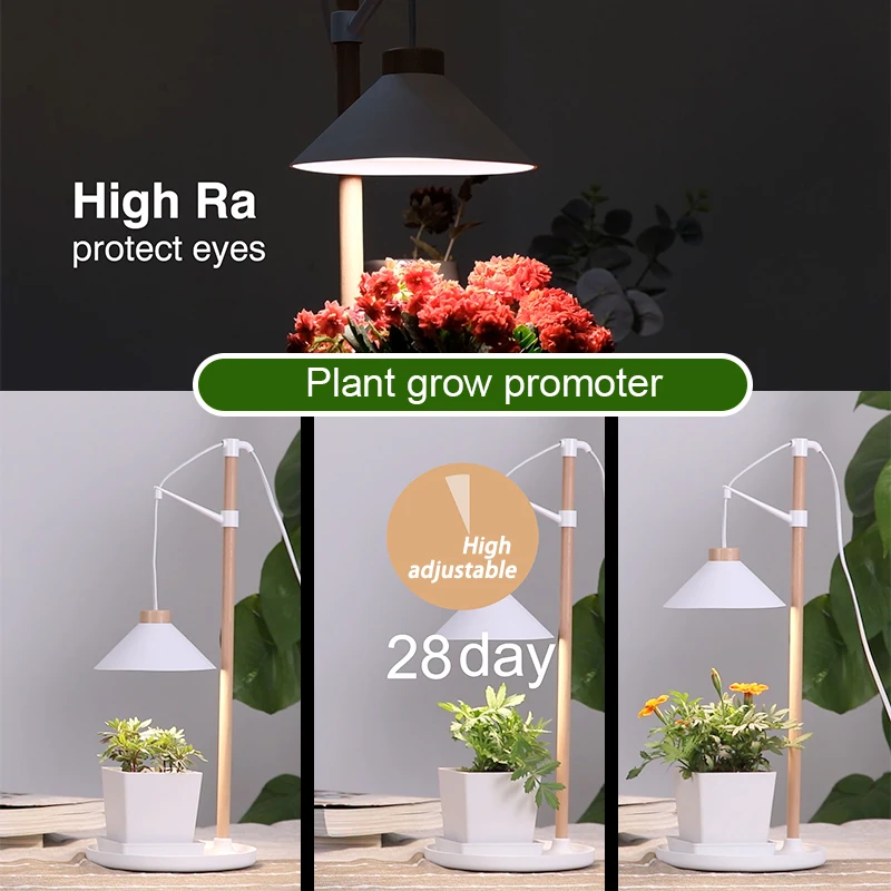 J&C LED indoor grow light full spectrum plant growing Lamp height Adjustable detachable with timer