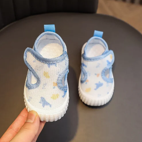 Summer new style 0-1-3 year old baby hollow mesh shoes soft sole breathable toddler shoes small fresh sandals