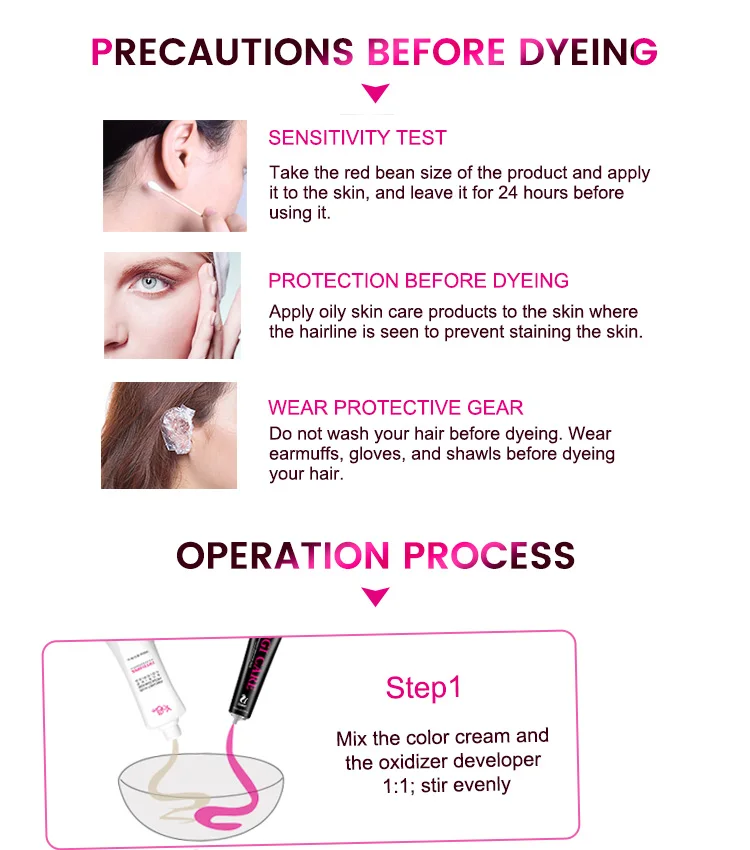 Private label long-lasting hair color cream fashion beauty oxidant cream dye cream for salon