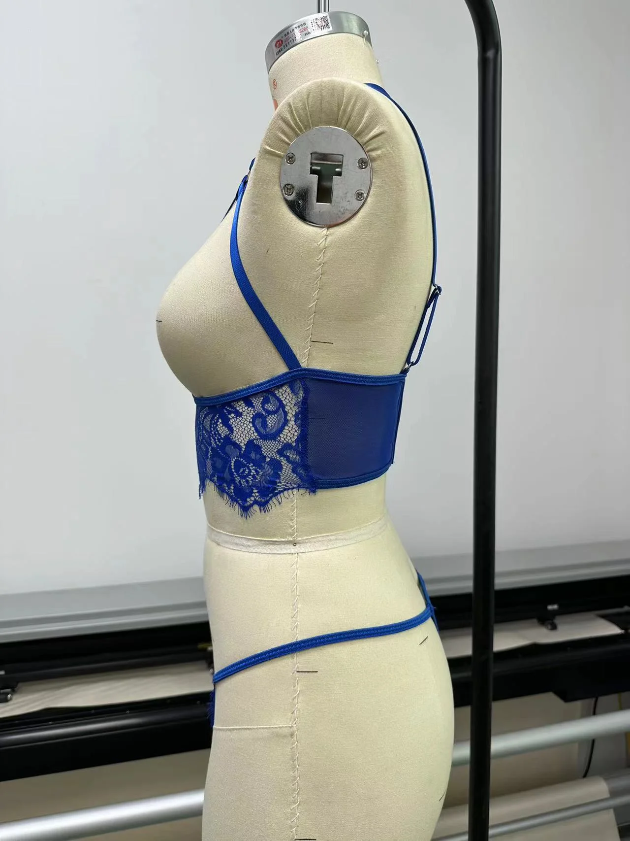 Two Piece Erotic Lingerie Sets Porn Role Play Blue Hollow Out Bondage Sexy Transparent Underwear Women