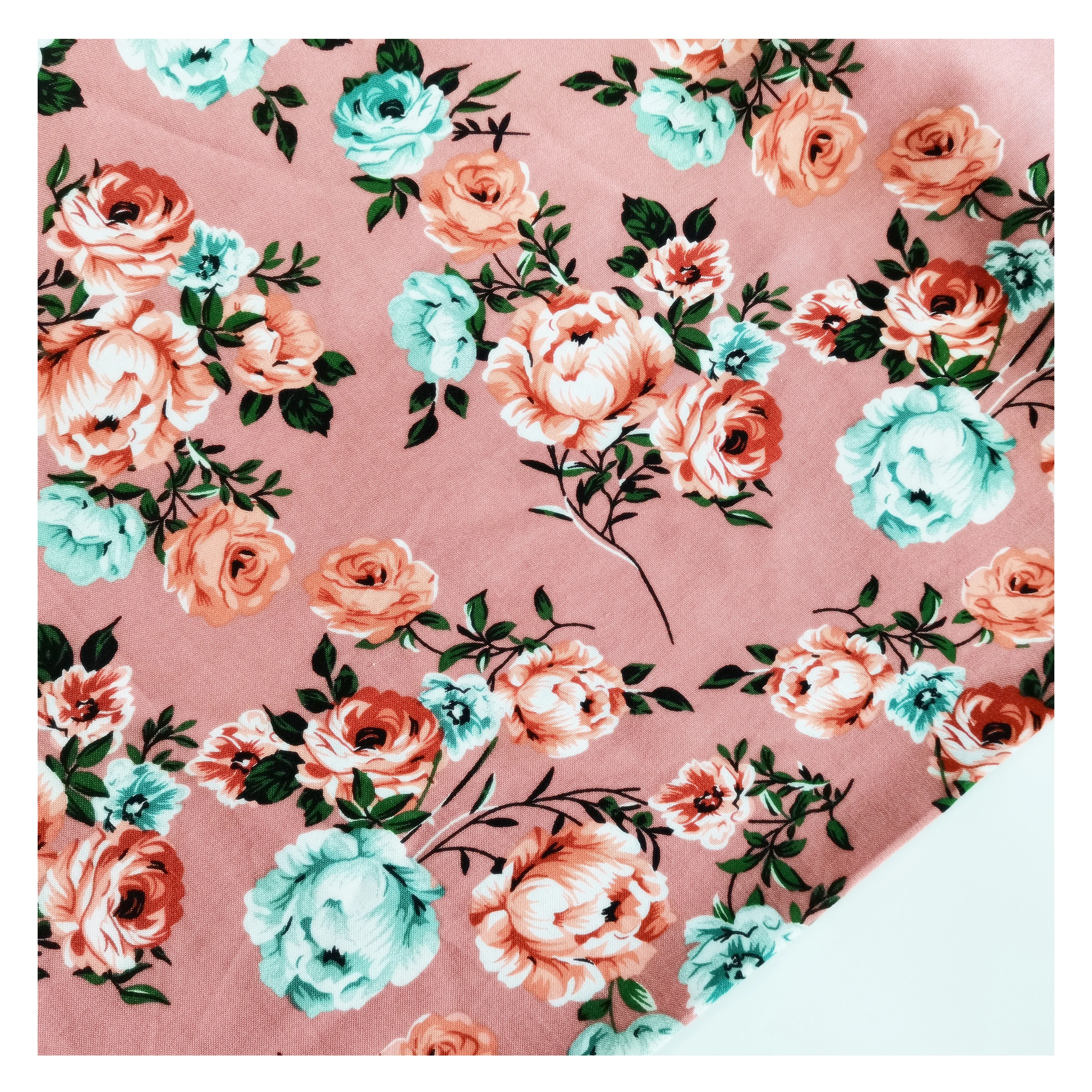 Stock Lot Good Quality Hawaiian Viscose Challis Floral 100% Rayon Digital Printed Viscose Sunflower Fabric For Dress