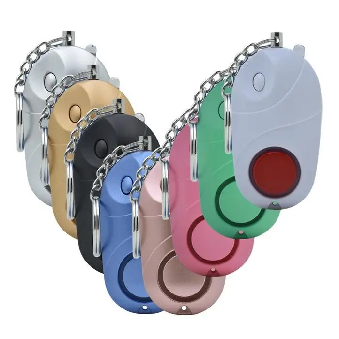 Wholesale Travel Female Self Defense Keychain with Lighting Function Multi-color Anti-wolf Personal Alarm  for Women