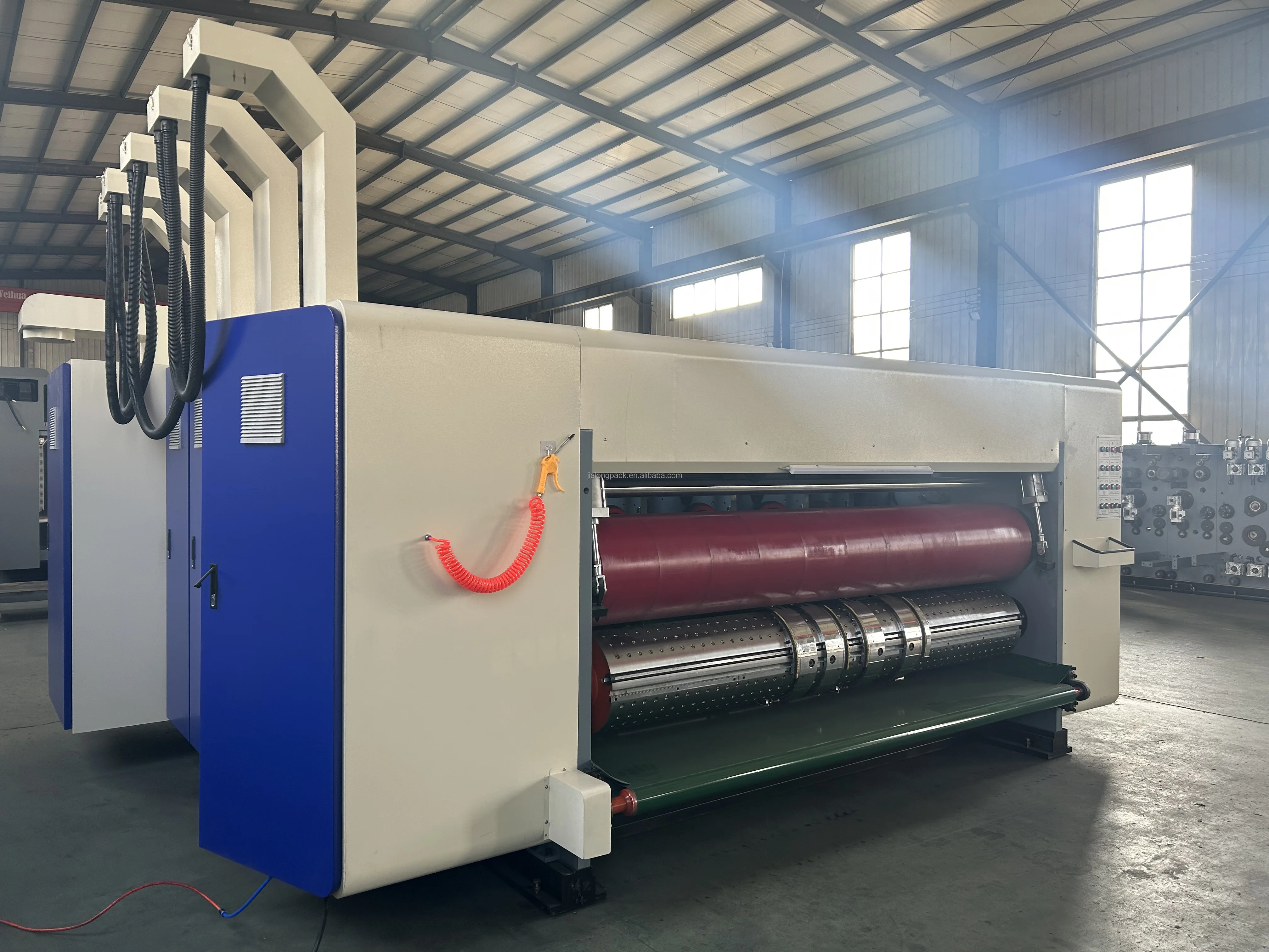 Pizza Boxs Corrugated Paper Cardboard Box Automatic Feeding Flexo Printer Printing Making Machine